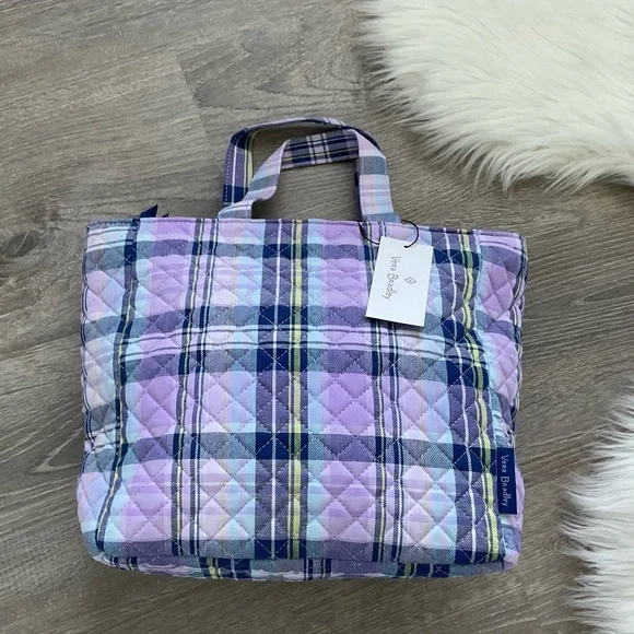 VERA BRADLEY Amethyst Plaid Lunch Tote - Picture 1 of 7